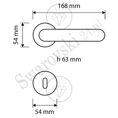 Klamka Elika Crystal - wymiar